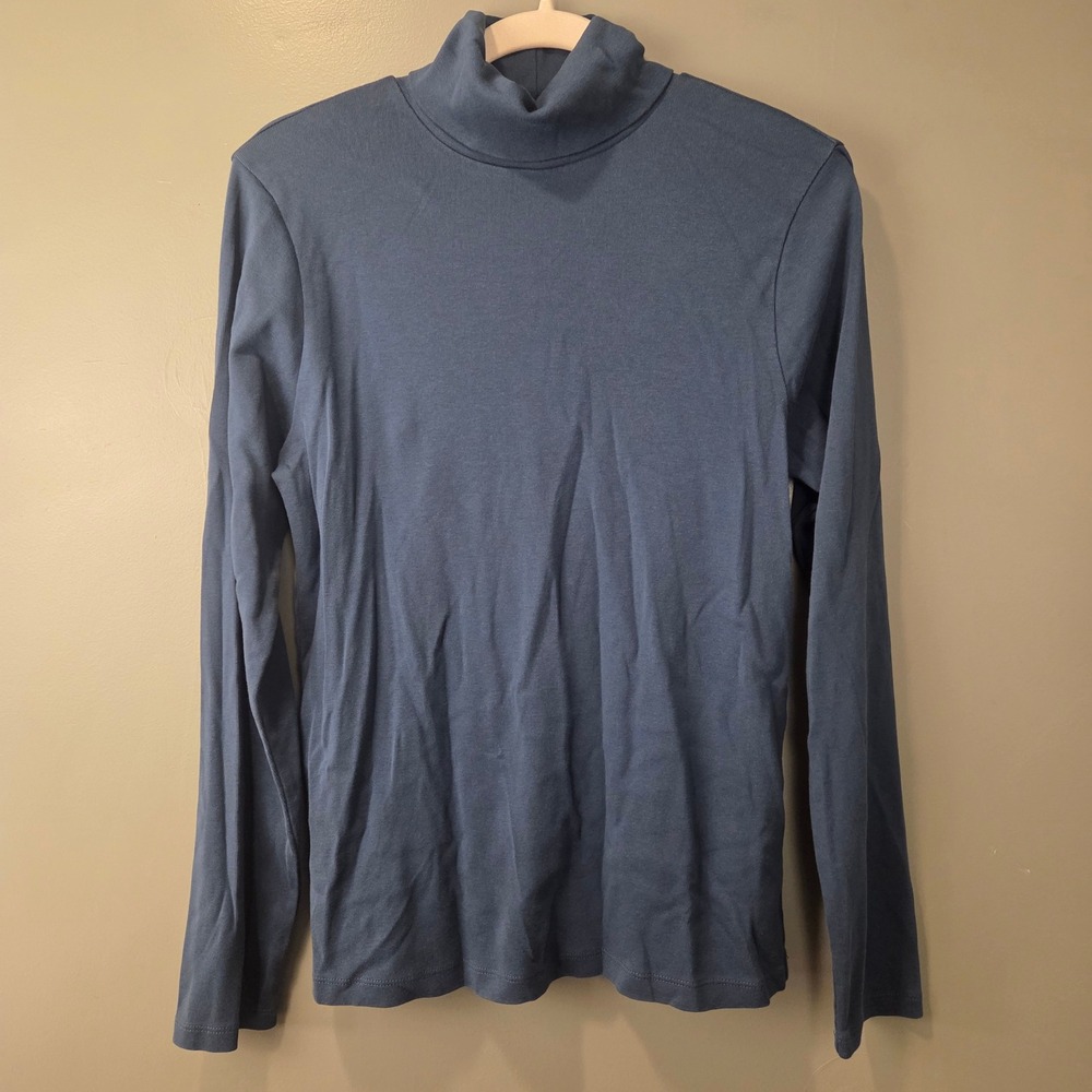 J.Crew Women's XL Perfect Fit 100% Cotton Long Sleeve Turtleneck Shirt Teal